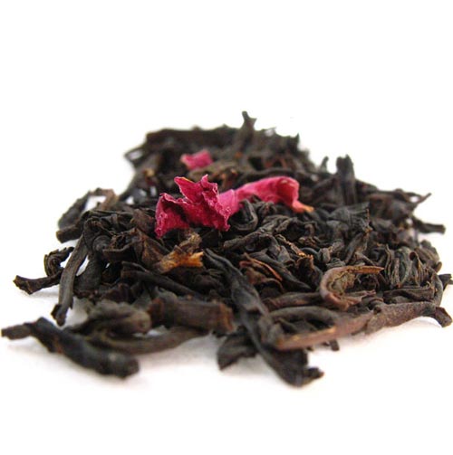 Black tea scented with rose